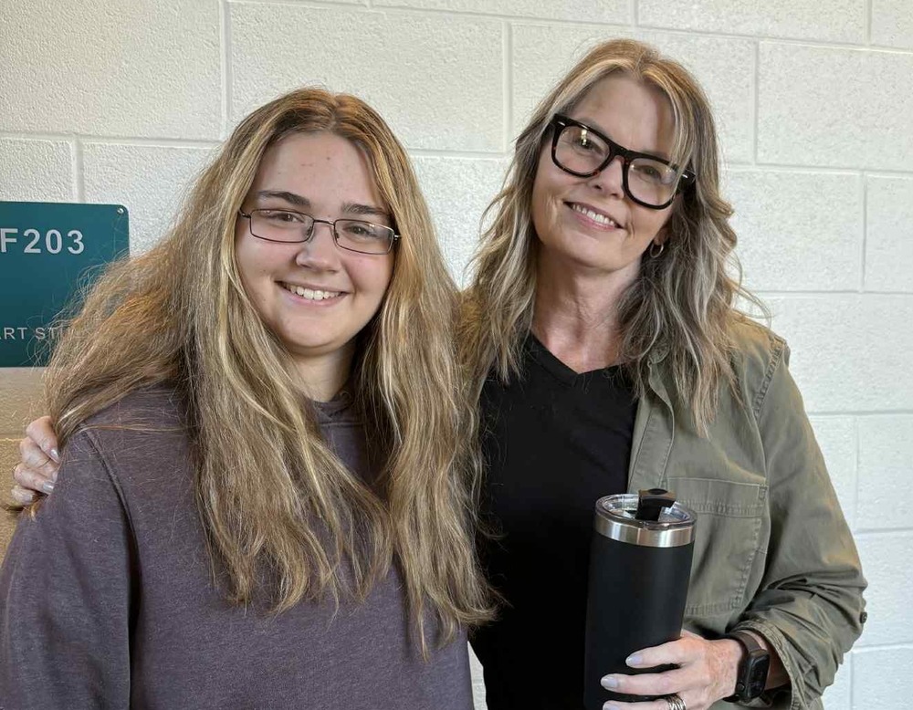 Sophomore Cadence Beatty interviews 31-year Onekama teaching veteran, Mrs. Dana Woolman.