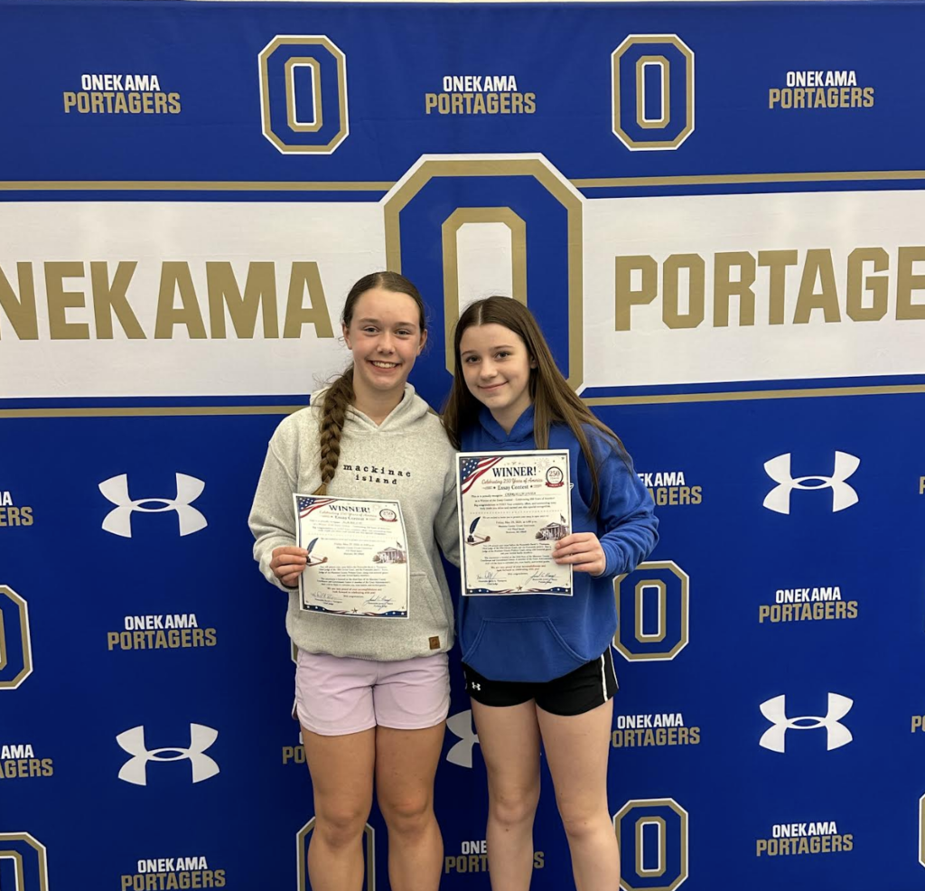 Sixth graders Alaina Dye and Charleigh Siuda