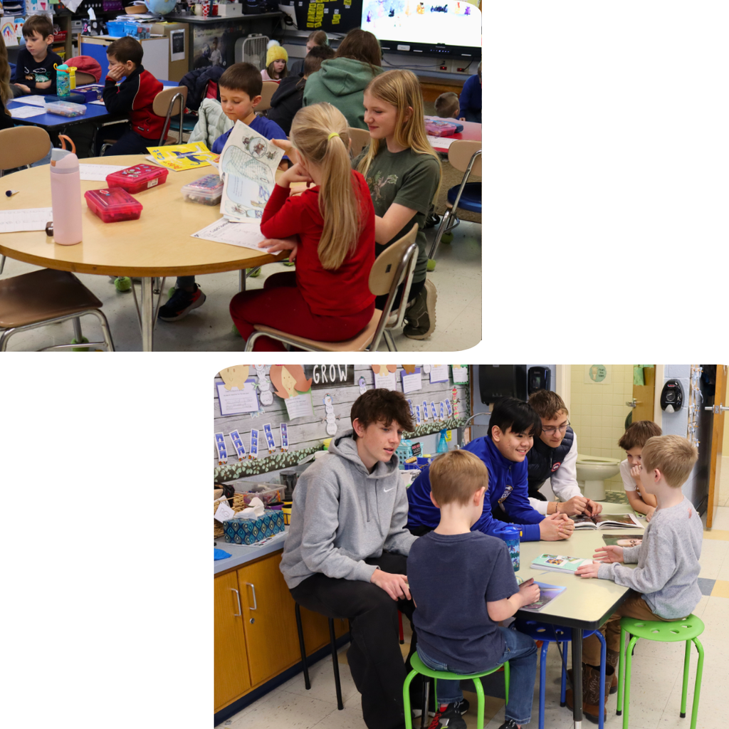 This afternoon, students from Oneonta High School’s Real Readers Club and Varsity Book Club visited Greater Plains to spend time reading with our 1st graders. The visit was filled with enthusiasm and meaningful interaction. While our younger Yellowjackets enjoyed listening to stories, many were especially eager to read aloud to the high school students, proudly sharing their developing skills and confidence. Moments like these highlight the value of cross-grade connections and the positive impact older students can have as role models. It was a wonderful afternoon centered on literacy, leadership, and shared smiles.