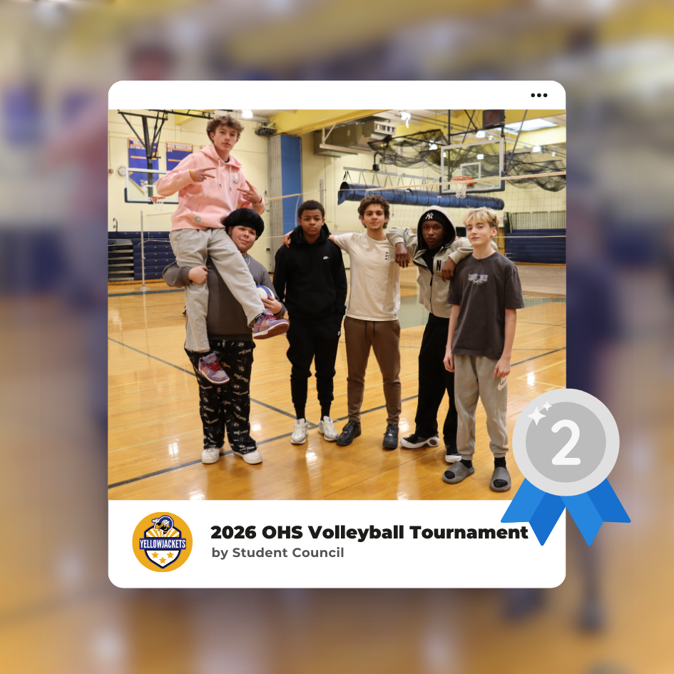 🏐 A little winter break throwback! As we wrap up winter recess, we’re looking back at the OHS Student Council’s annual Lunchtime Volleyball Tournament, which closed out with Team Aubry taking the win! 👏🏆 Over three days of competition, eight student teams brought great energy and school spirit to the gym during lunch, continuing a tradition that students look forward to each year. Congratulations again to all who participated, and thank you to Student Council for organizing another successful tournament! 💛💙 GO 'JACKETS!! 📸 Check out the team photos below as we celebrate our 2026 champions!