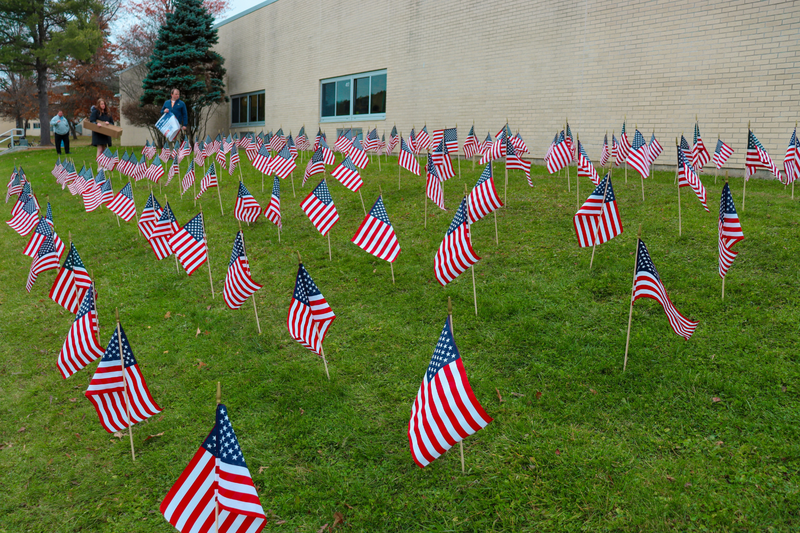 field of flags set up