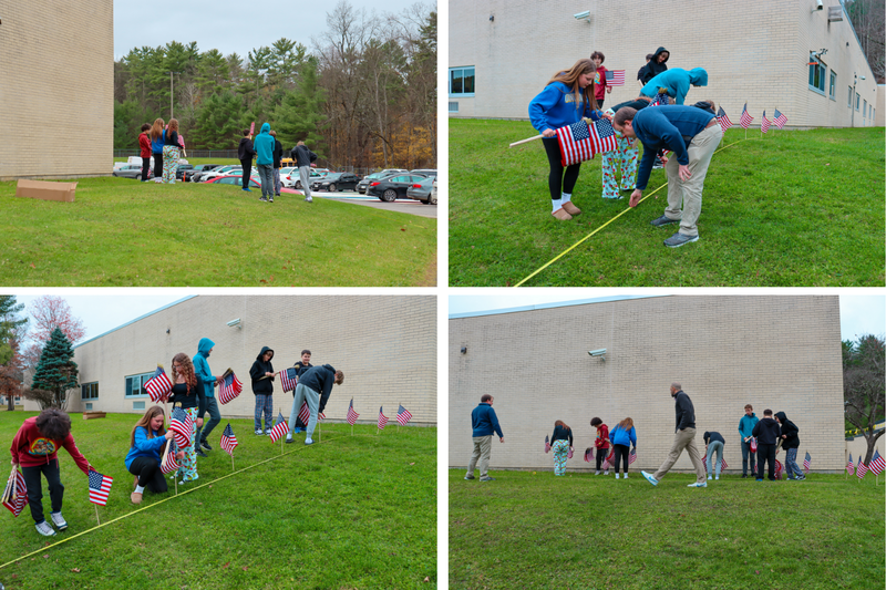 field of flags set up