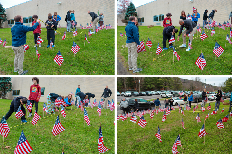 field of flags set up