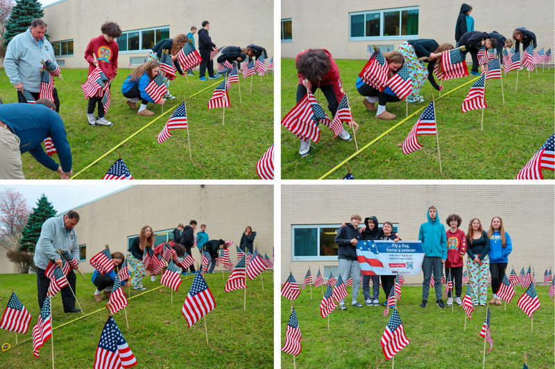 field of flags set up