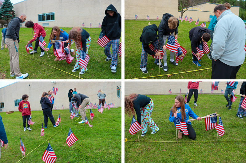 field of flags set up