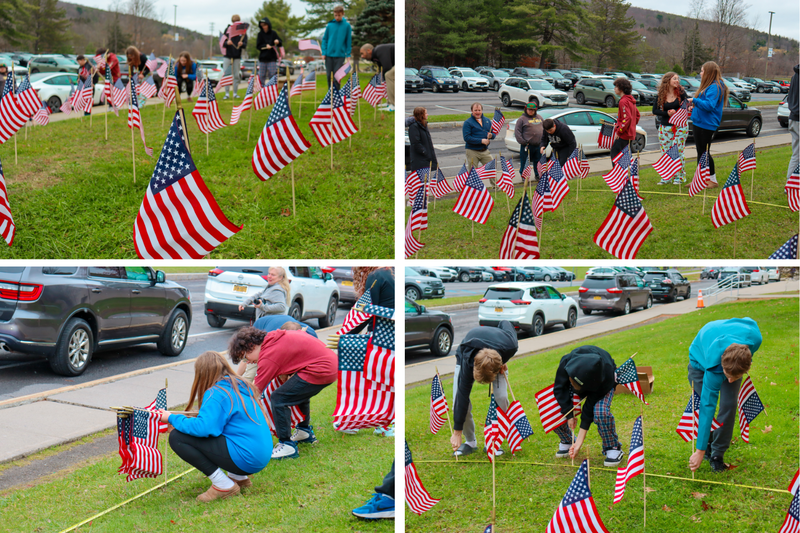 field of flags set up
