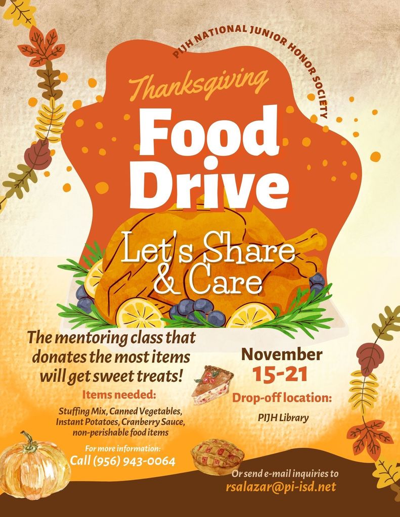 PIJH Thanksgiving Food Drive