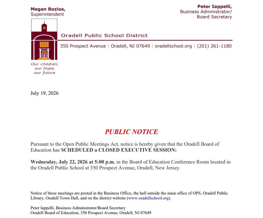 Scheduled closed Executive Session