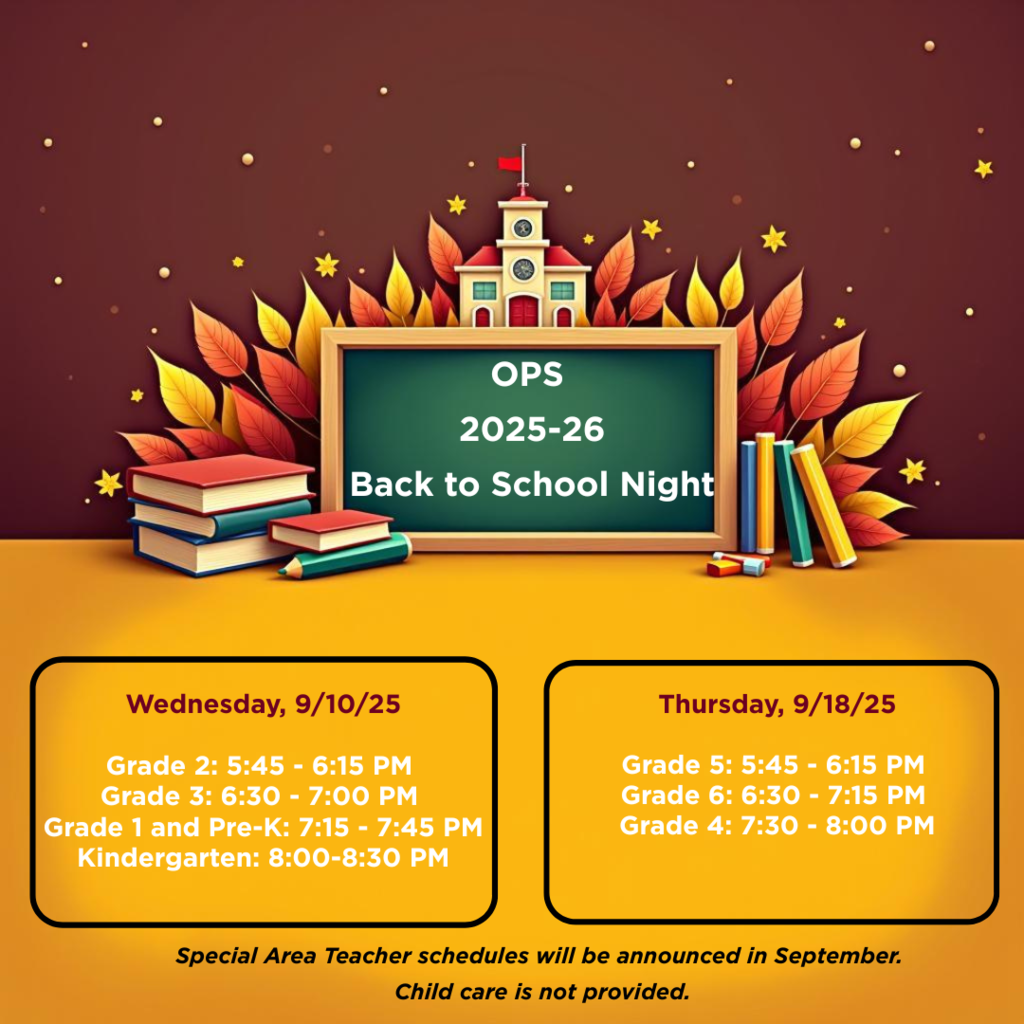 Save the Date Back to School Night!