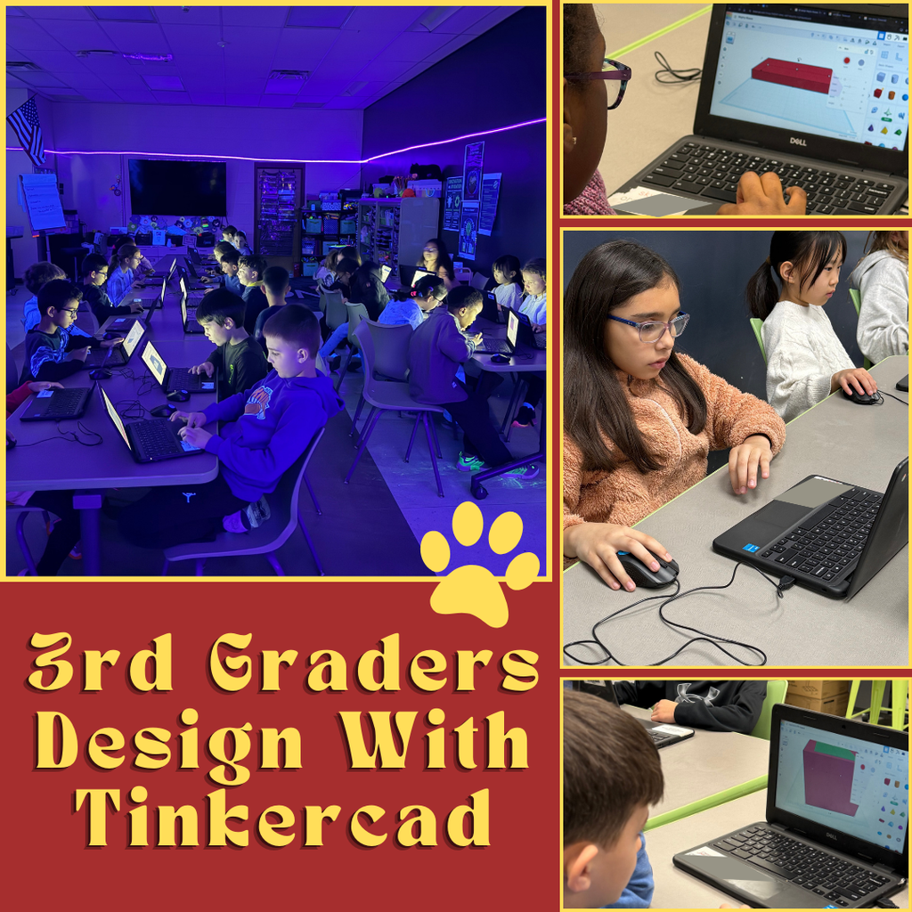 Photos of 3rd Graders in the STEAM Lab