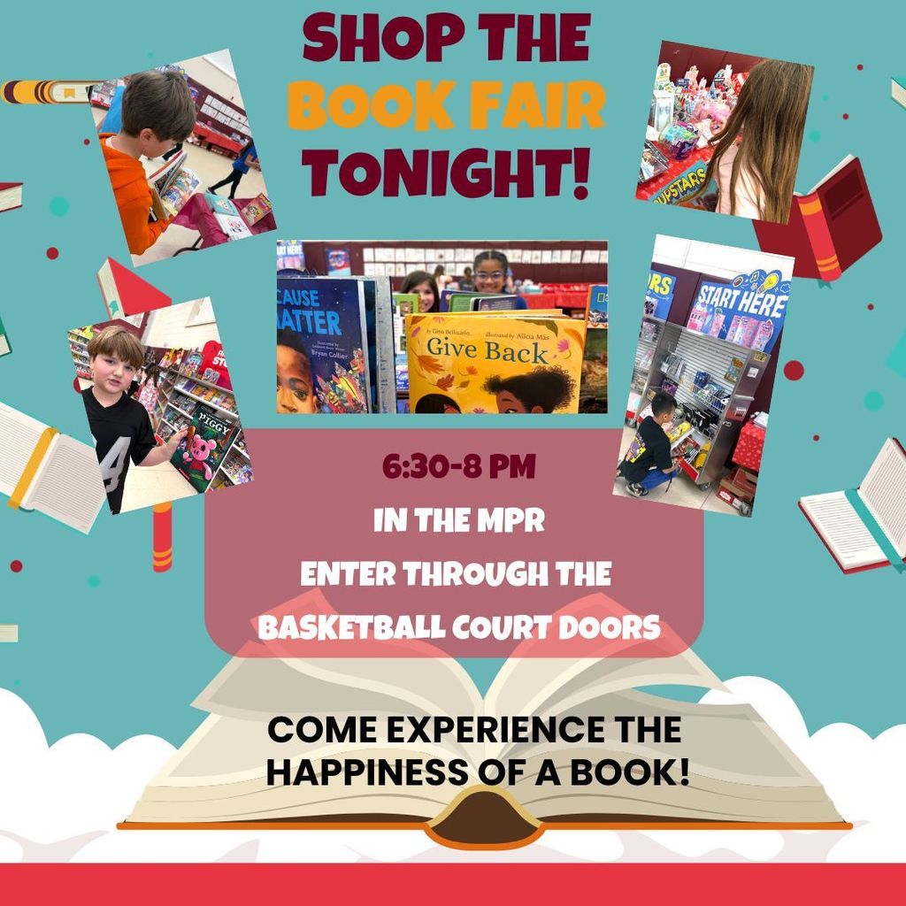 Teal and Red Illustrative Book Fair Event Instagram Post