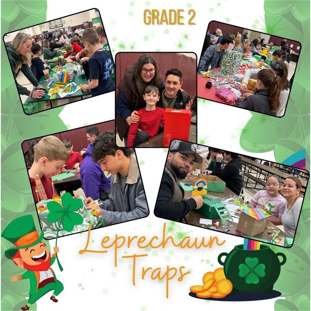 Second grade leprechaun trap family pictures