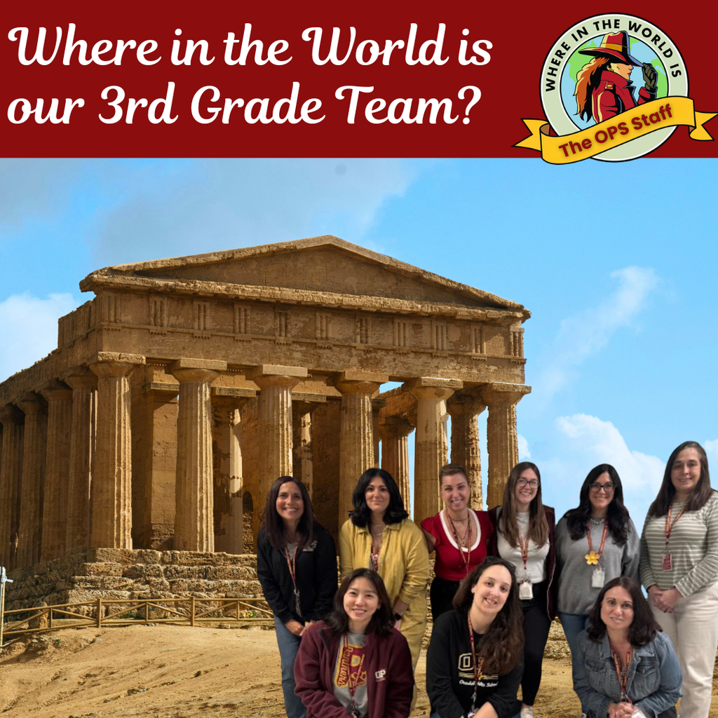 Photos of Teachers in front of Historical Landmarks