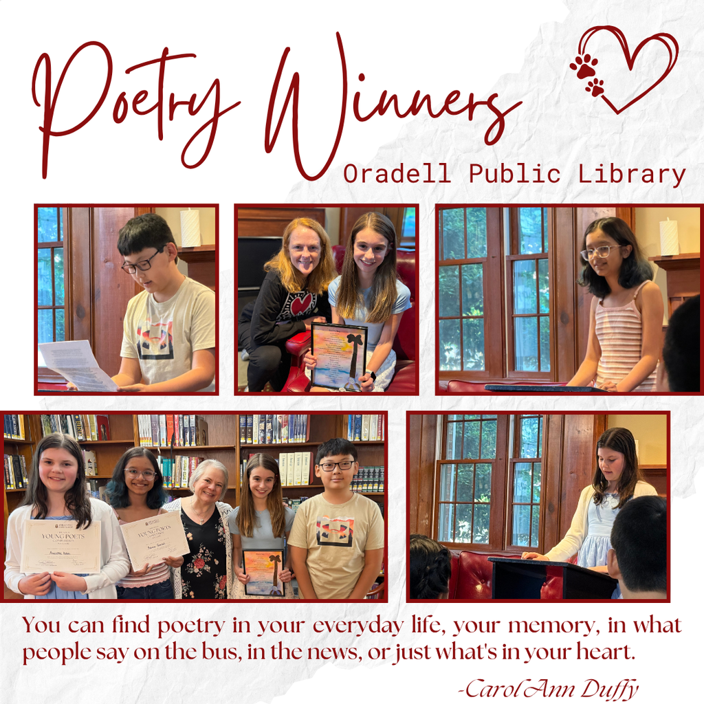 Photos of OPS Students at the Oradell Library Poetry Celebration