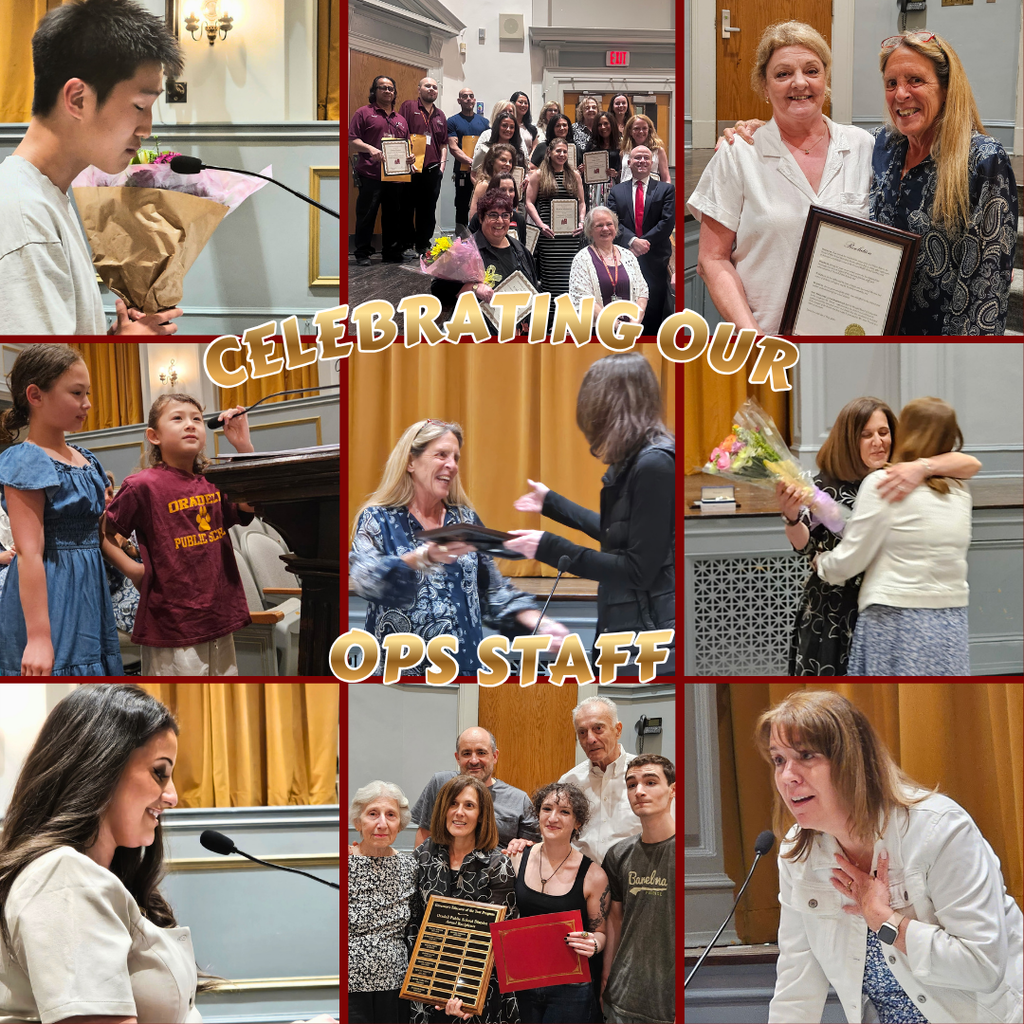 Photos of Staff and Family from OPS Board Meeting Celebrating Staff