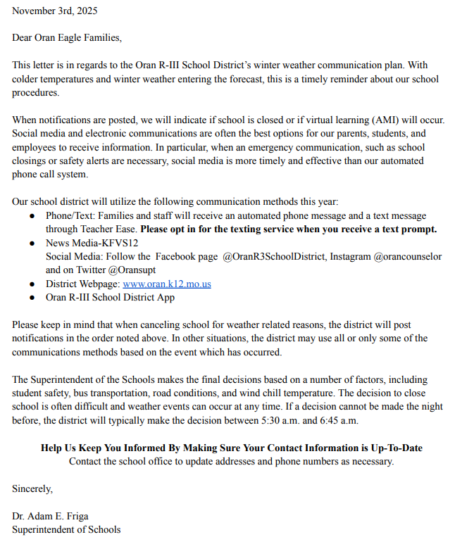 Winter Weather Communication