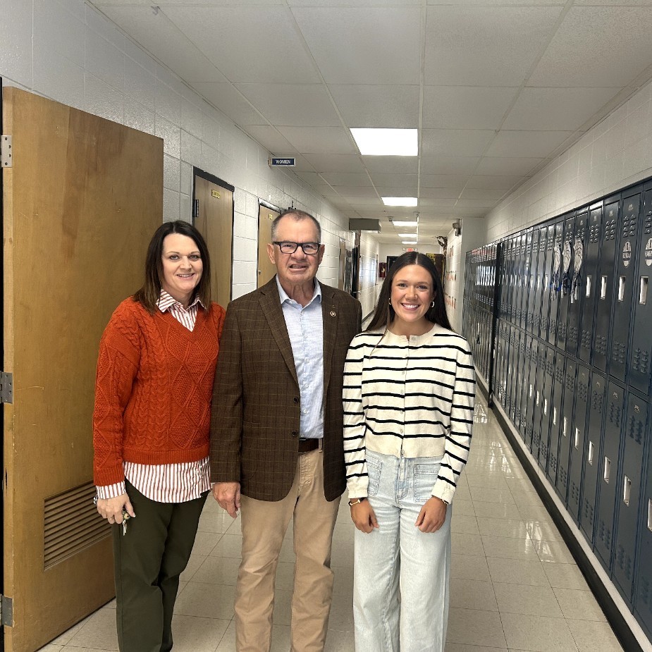 Mrs. Pobst and Ava F. with Senator Burger