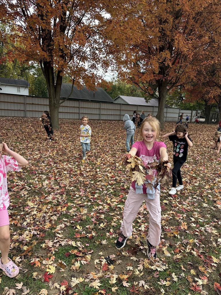students in the leaves
