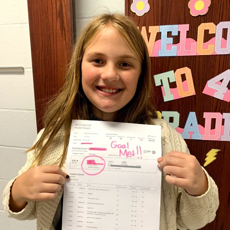 Emma made her AR goal.
