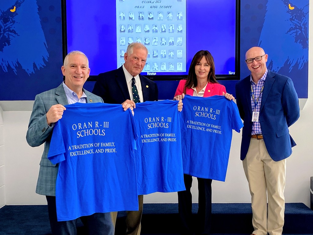 Missouri State Representatives Voss, Parker, and Dolan with Superintendent Friga