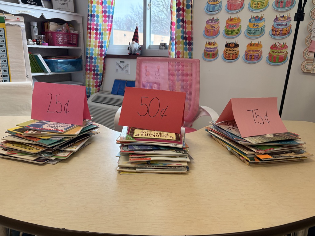 Book Sale Day 📚✨ Second grade shoppers in action! Our second graders loved using pretend money to shop for books—so much fun and great practice making the correct change!