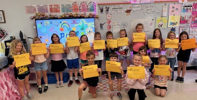 1st graders celebrating STAR growth