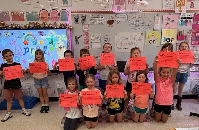 1st graders celebrating STAR growth