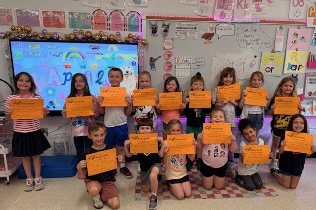 1st graders celebrating STAR growth