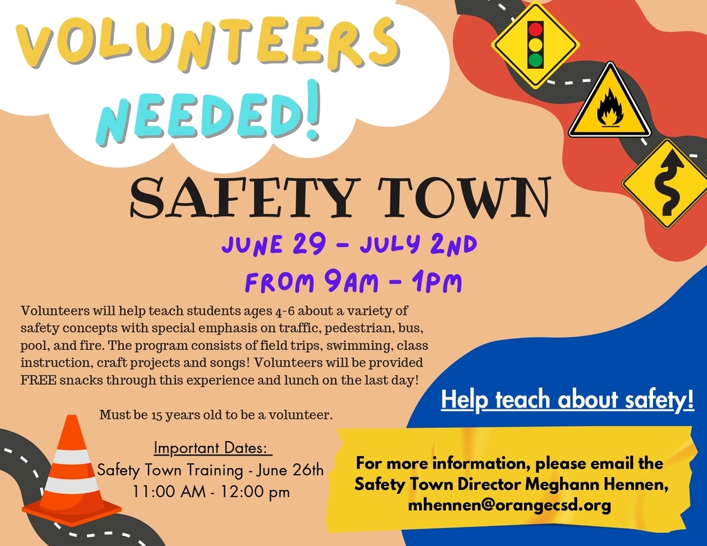 Flyer for Safety Town Volunteers