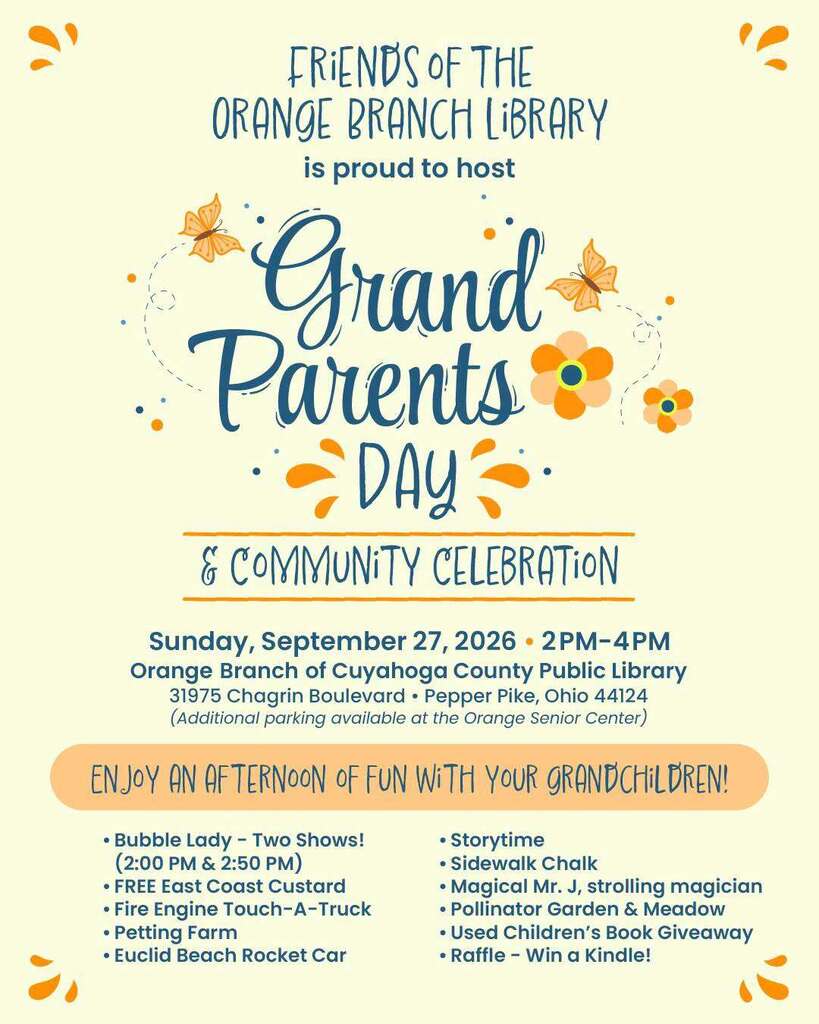 Flyer for the Grandparents Day and Community Celebration at the Orange Library