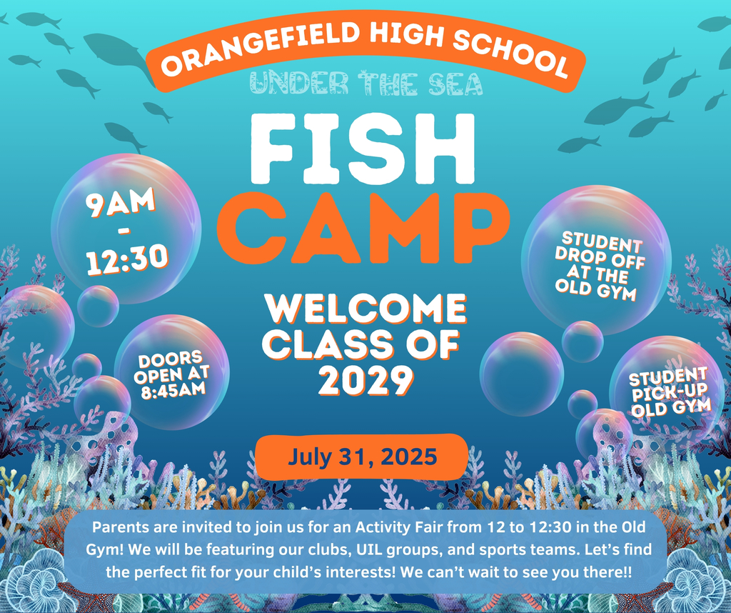 Fish Camp July 31 9am-12:30pm Drop off and pick up at the old gym