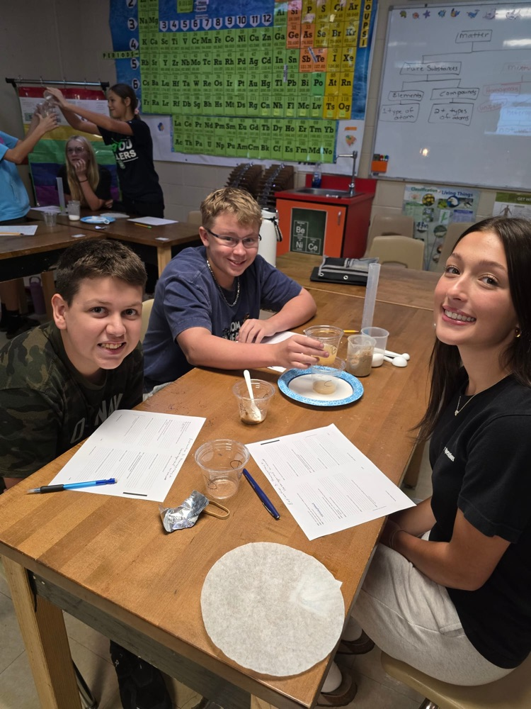 8th grade students completing a lab in science.