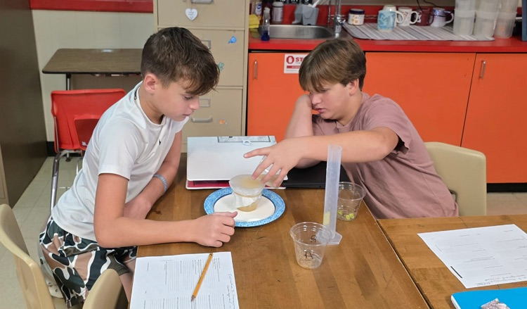 8th grade students completing a lab in science.
