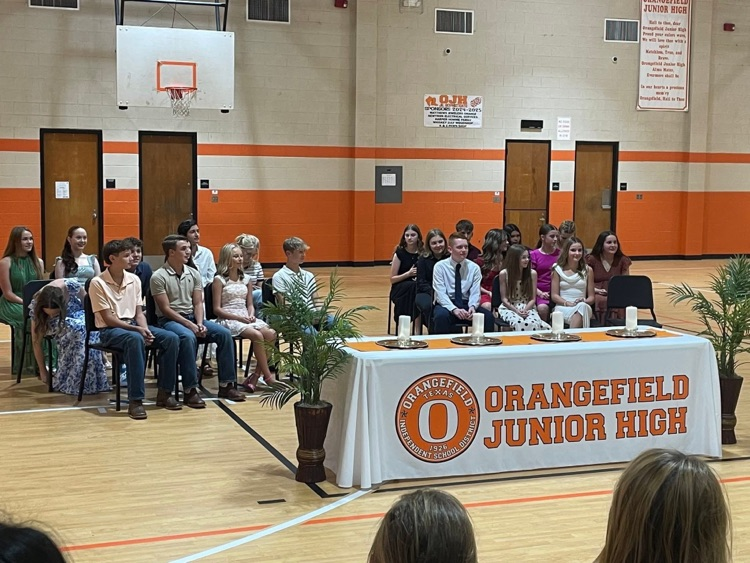 students being inducted into National Junior Honor Society.