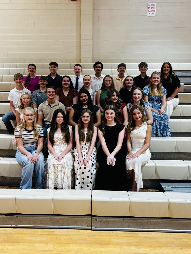 students being inducted into National Junior Honor Society.