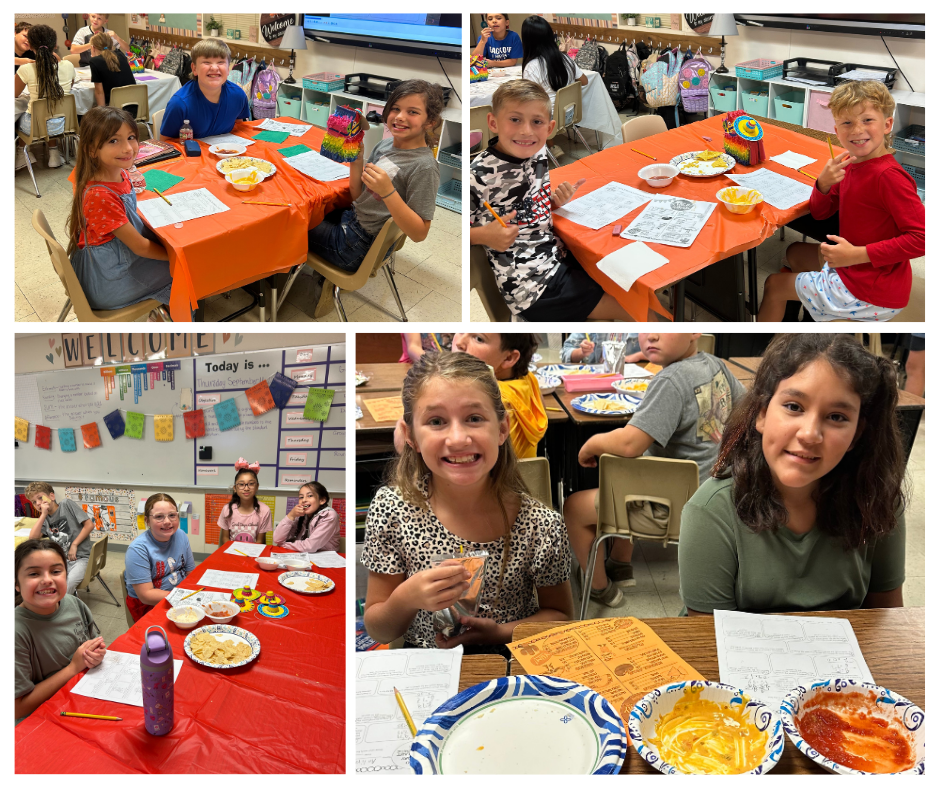 Students enjoying chips and salsa