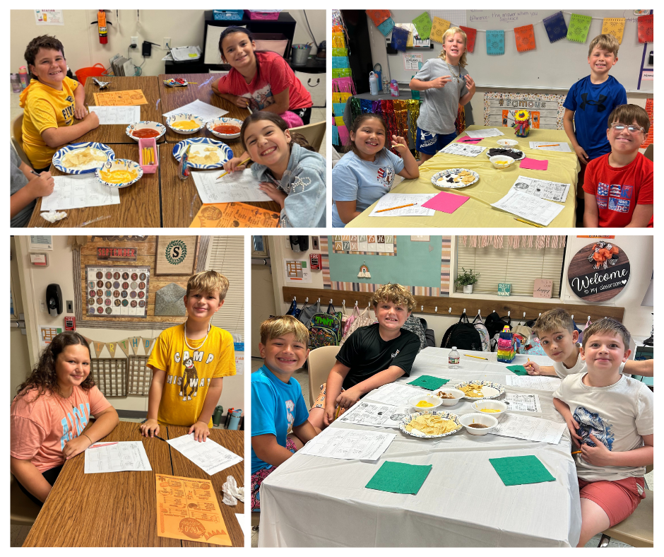 Students enjoying chips and salsa