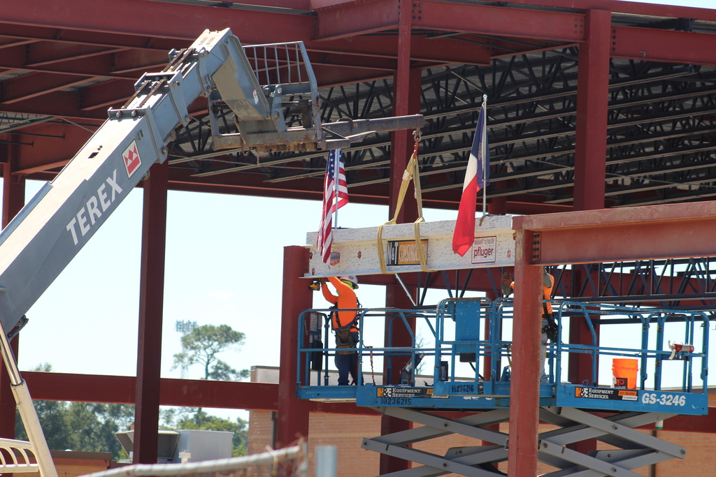 Beam going into place