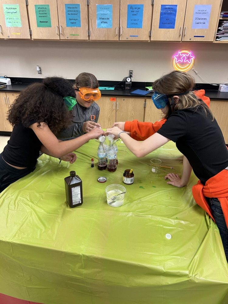 6th grade students completing a science lab