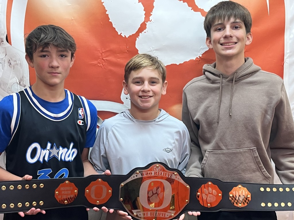 8th grade defensive players - Liam Williams, Vito Agerton, and Valon Vacek
