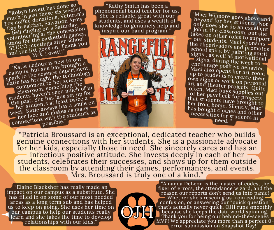 25-26 3rd Six Weeks Faculty Spotlight