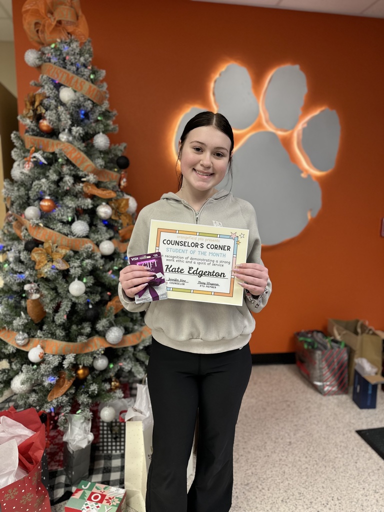 Kate Edgerton Counselor Corner Student of the month