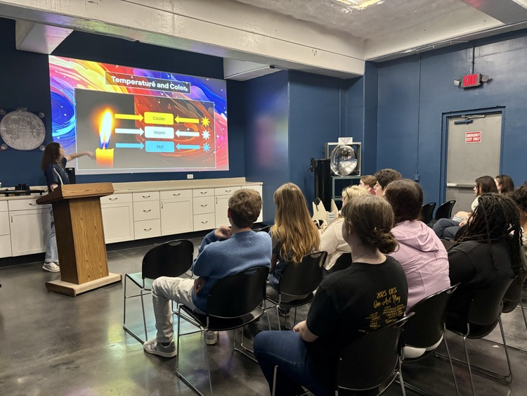 students watching a presentation