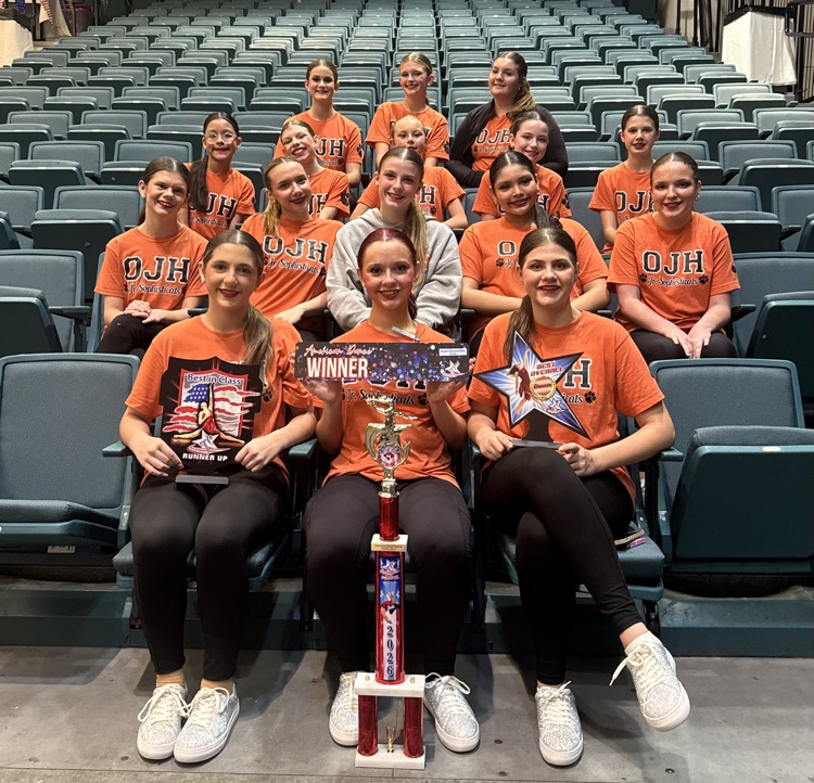 OJH sophisticats posing for a team photo with their awards.
