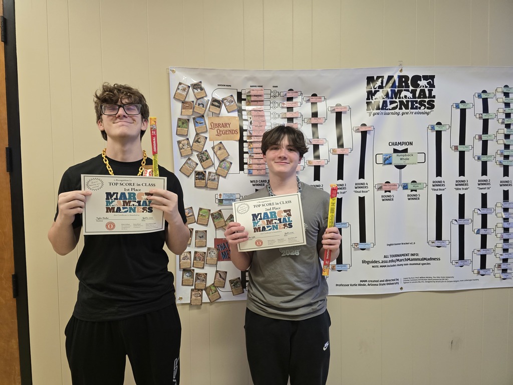 8th grade winners for science march mammal madness.