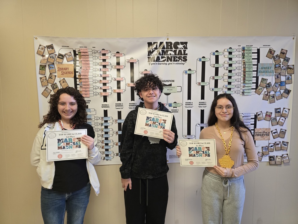 8th grade winners for science march mammal madness.