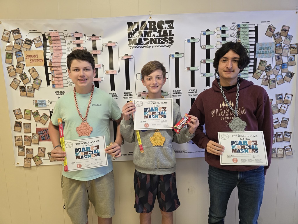 8th grade winners for science march mammal madness.
