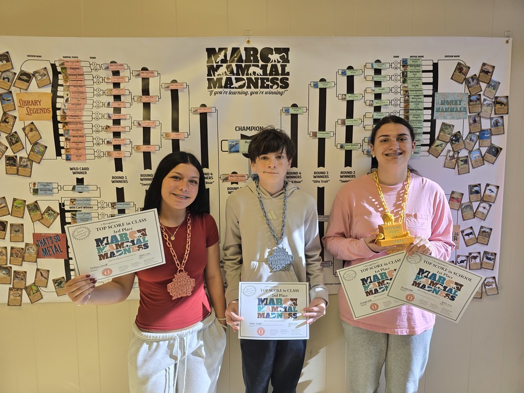 8th grade winners for science march mammal madness.