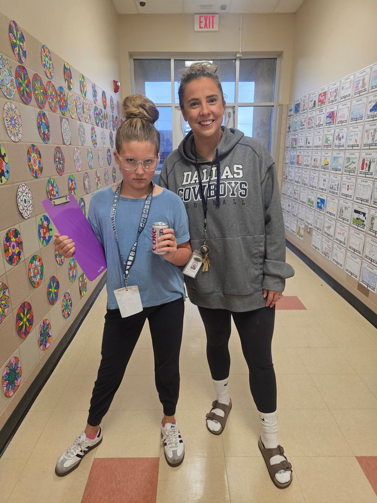 Teachers and students posing for swip swap day.