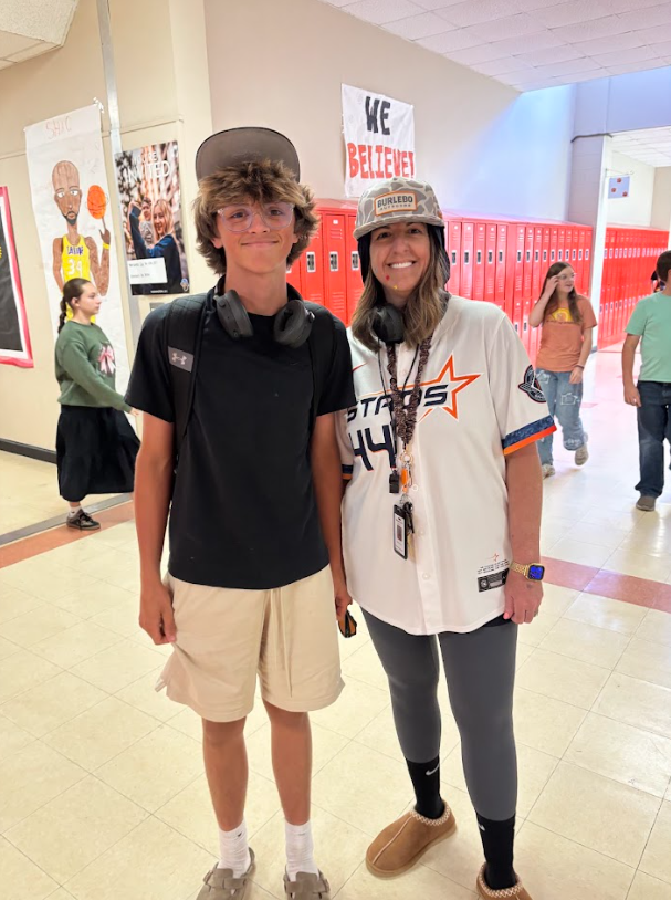 Teachers and students posing for swip swap day.